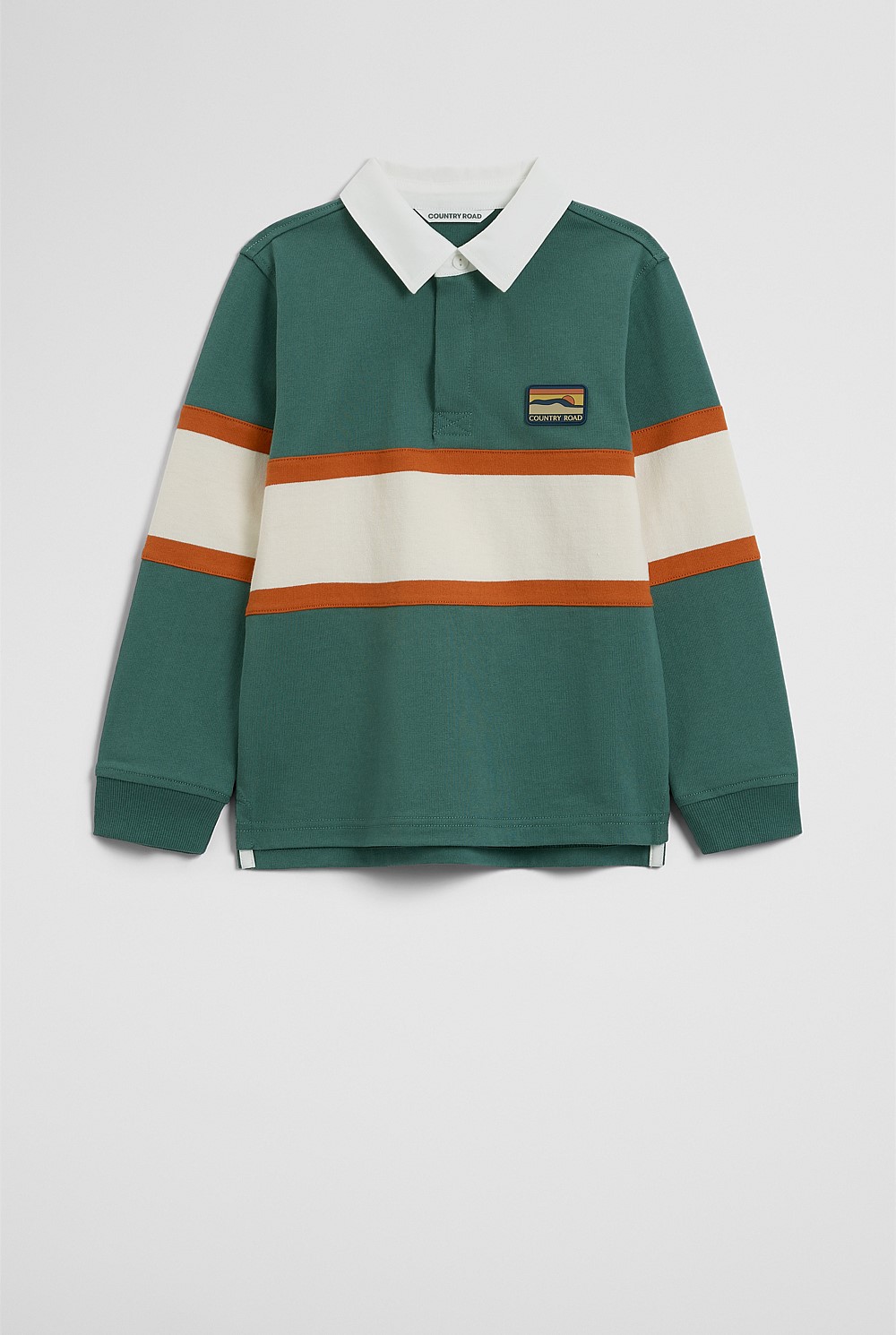 Organically Grown Cotton Panel Stripe Rugby