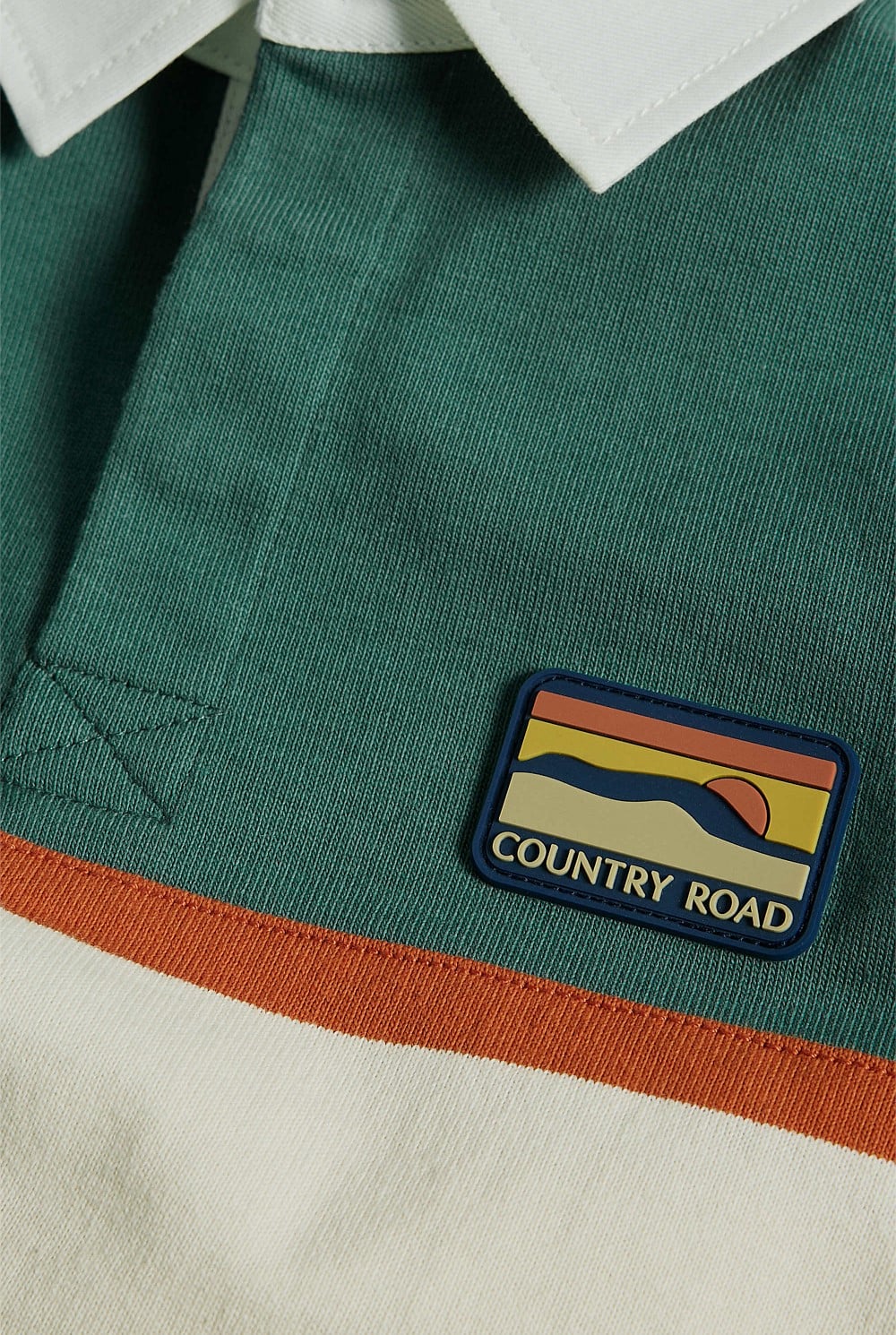 Organically Grown Cotton Panel Stripe Rugby