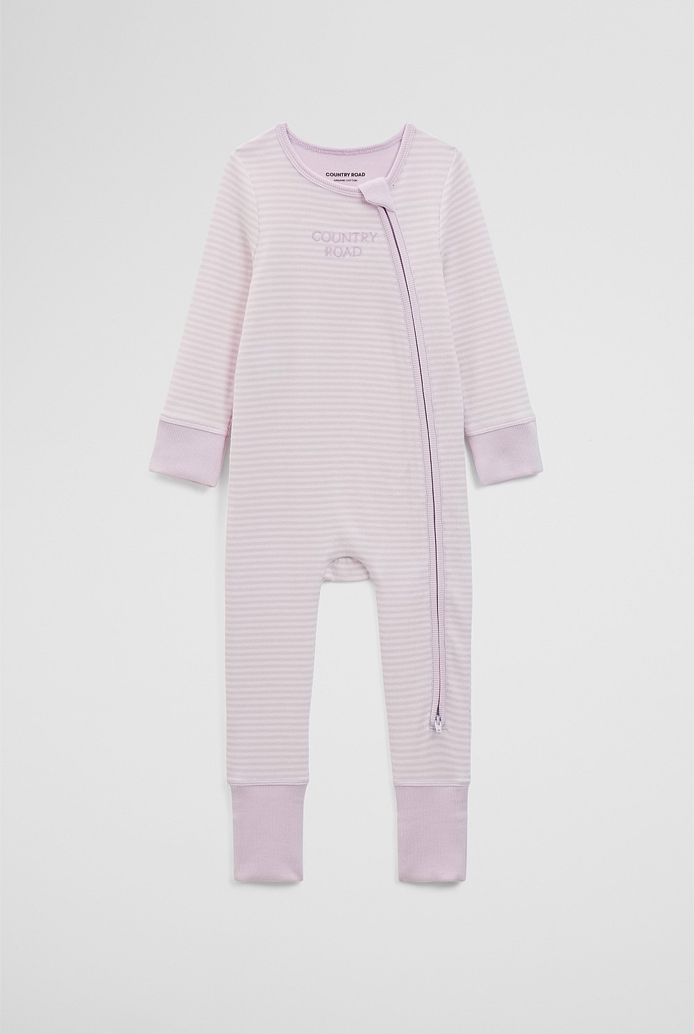 Organically Grown Cotton Stripe Rib Jumpsuit