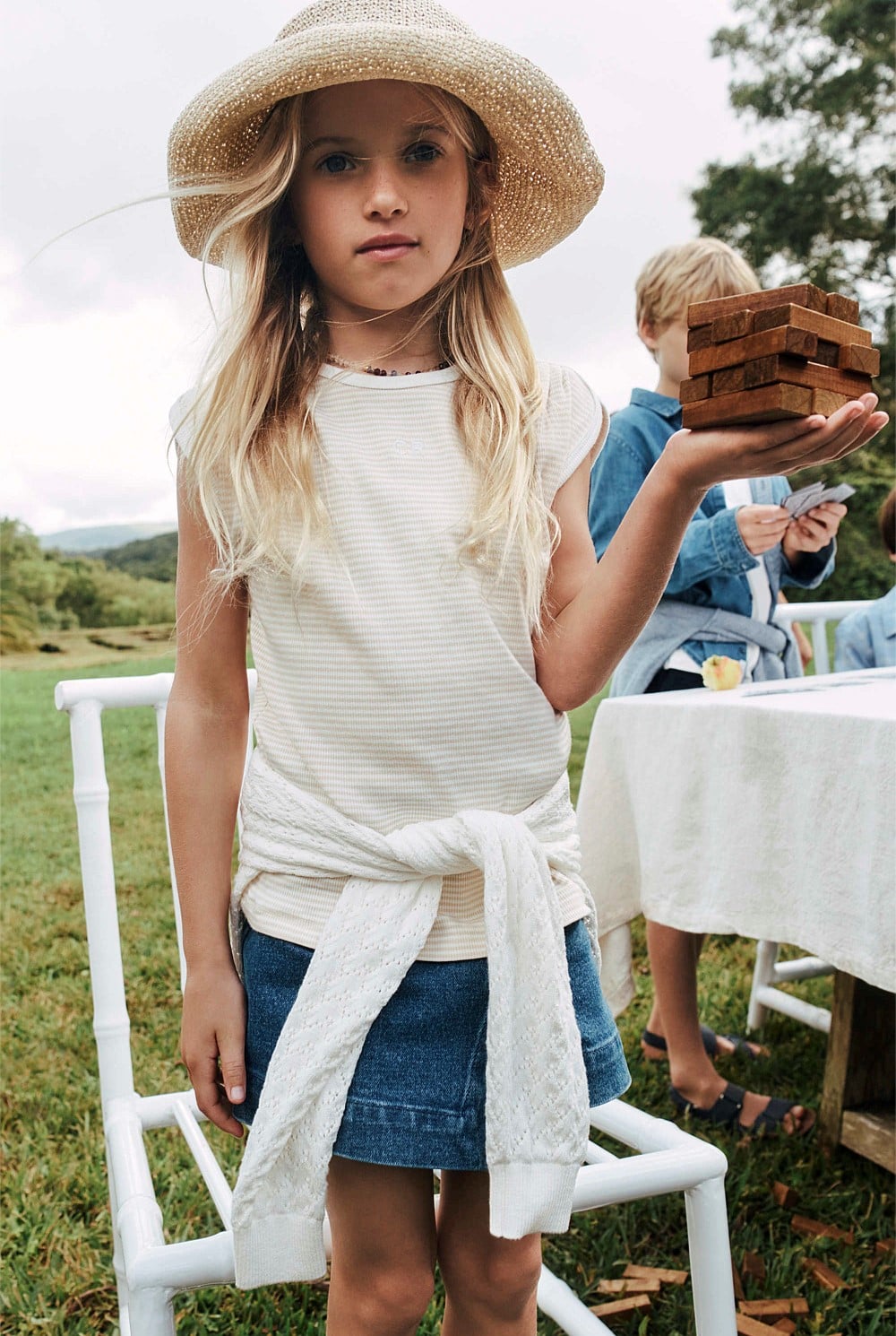 Australian Cotton Blend Short Sleeve Stripe Rib T-Shirt