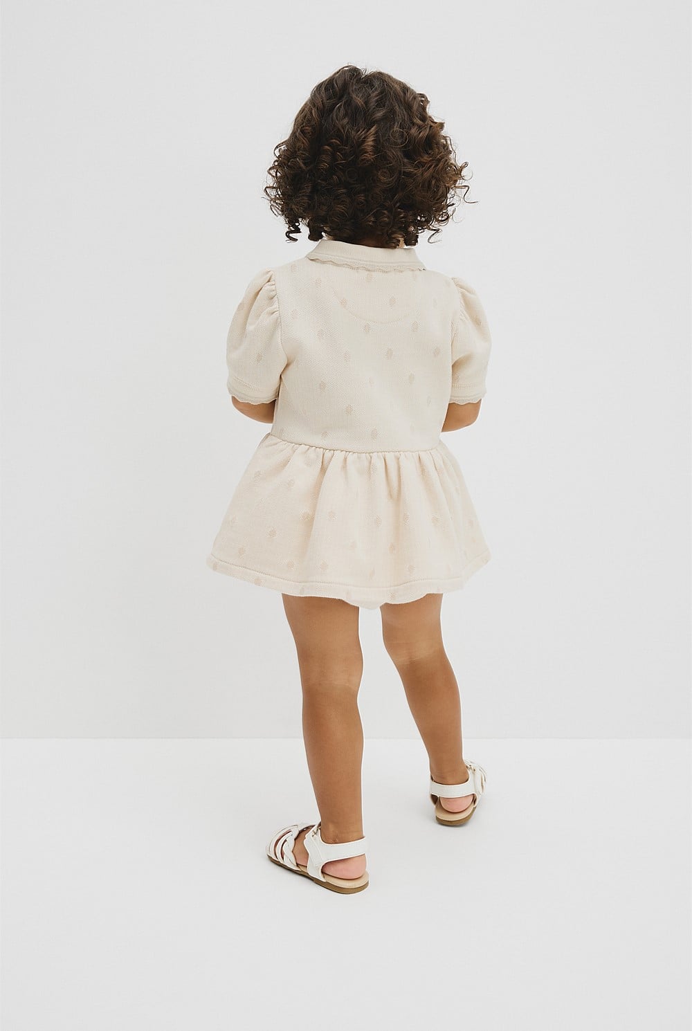 Australian Cotton Short Sleeve Jacquard Romper Dress