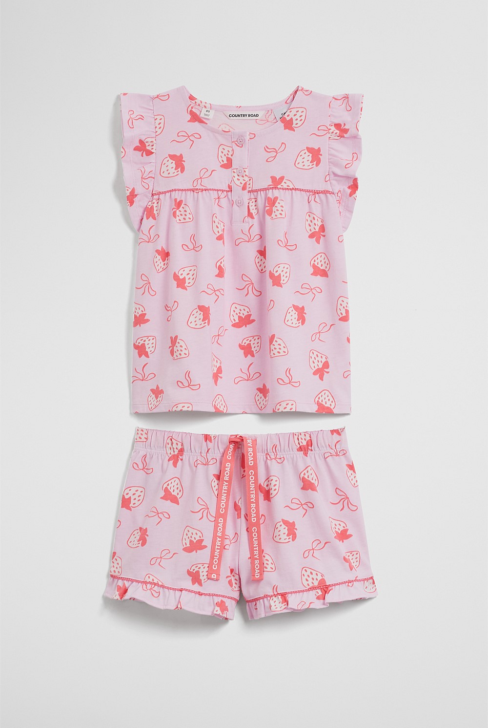 Australian Cotton Short Sleeve Frill Sleep Set