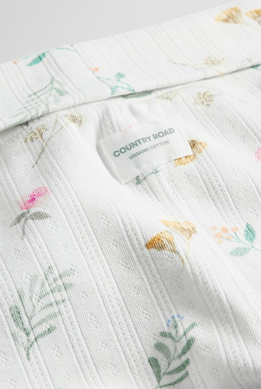 Organically Grown Cotton Blend Pointelle Pull On Pant