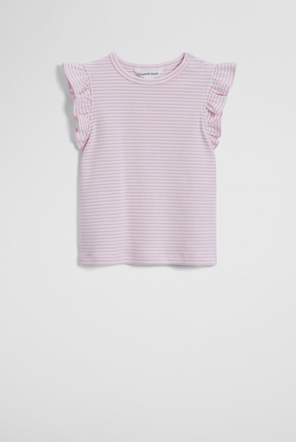 Australian Cotton Blend Short Sleeve Stripe Rib T-Shirt