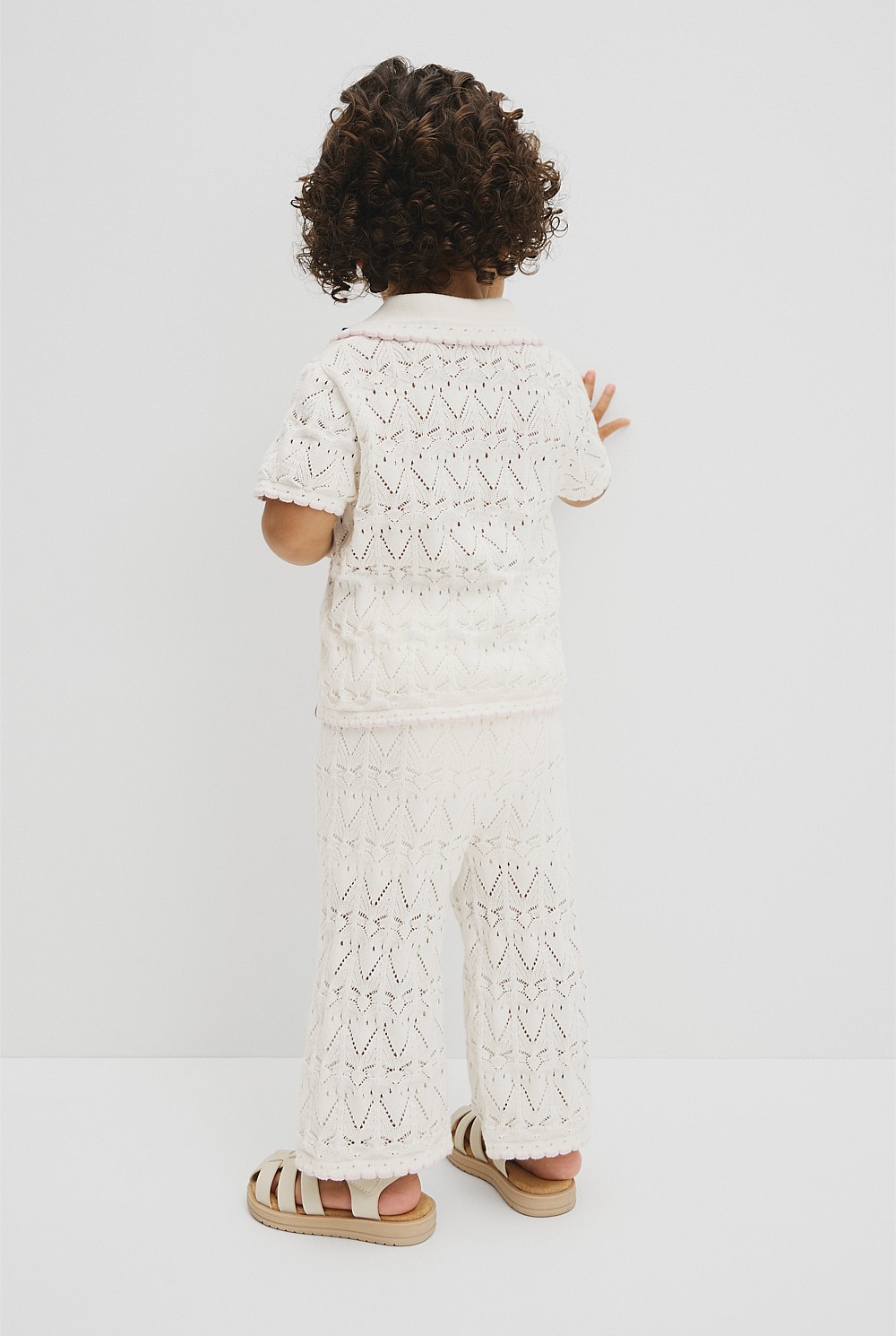 Australian Cotton Short Sleeve Collar Knit Top