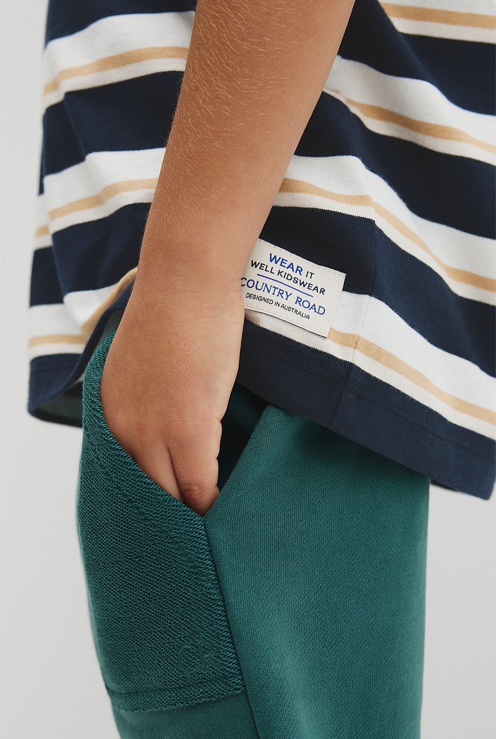 Australian Cotton Oversized Stripe Short Sleeve Tee