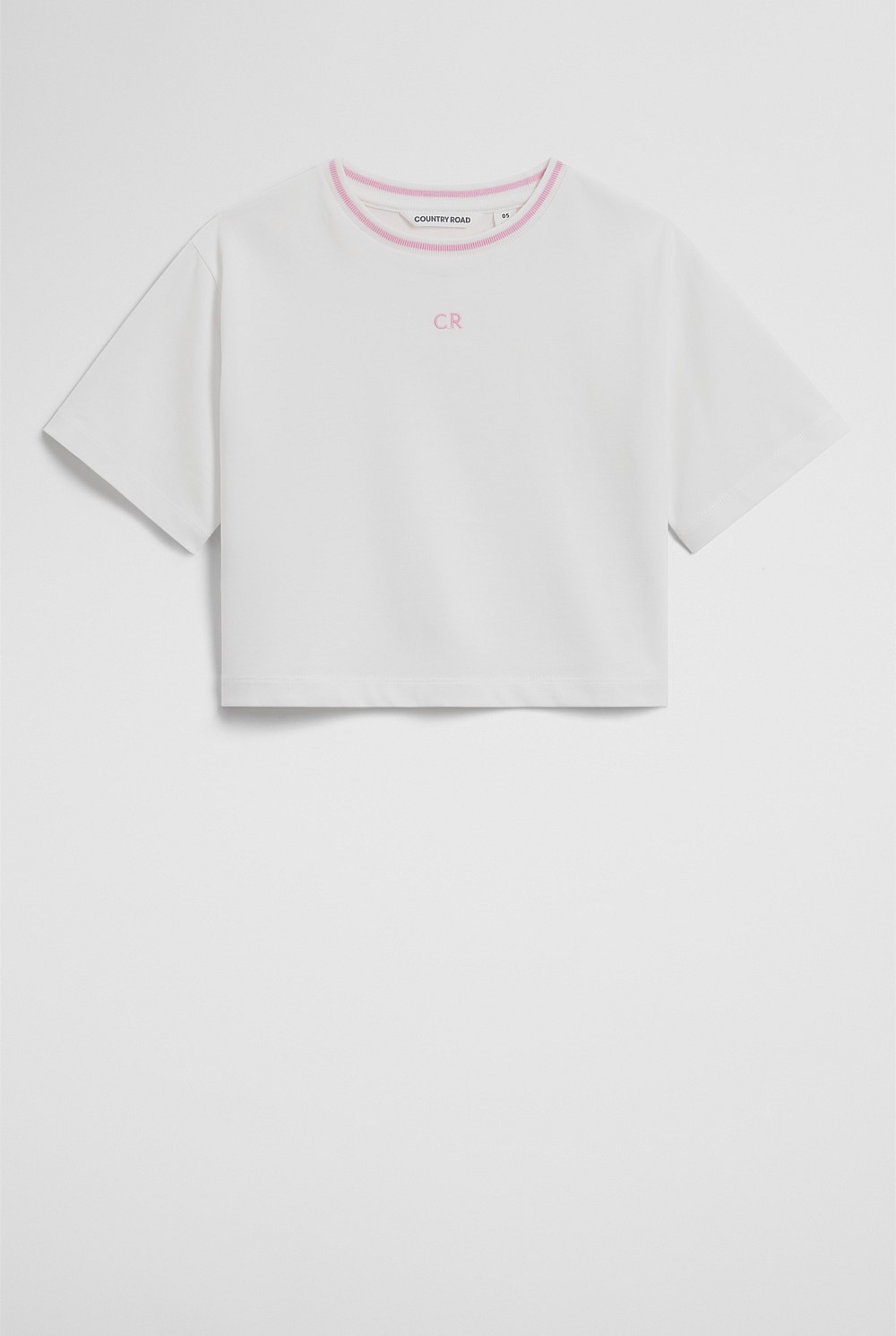 Australian Cotton Short Sleeve Crop Boxy T-Shirt