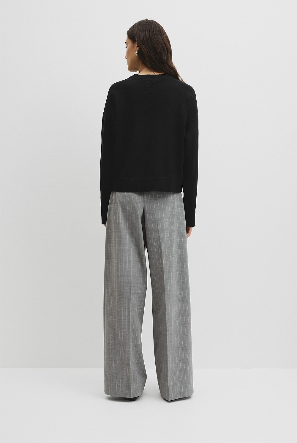 Cotton Linen Crew Neck Knit