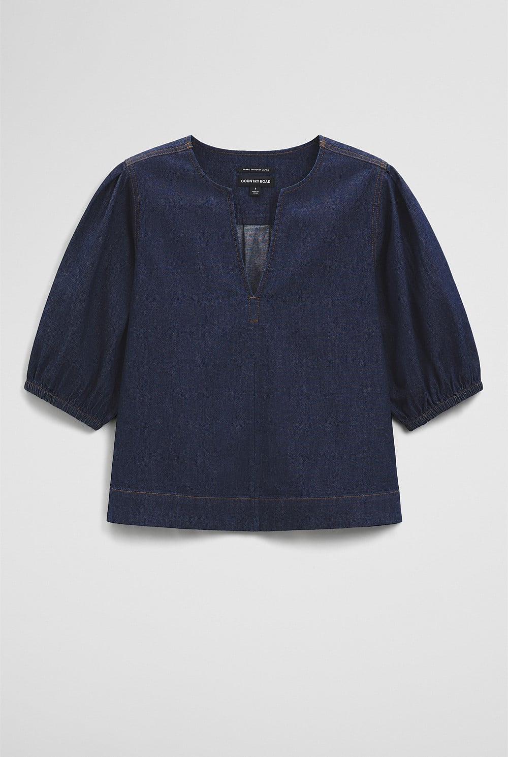 Short Sleeve Denim Blouse