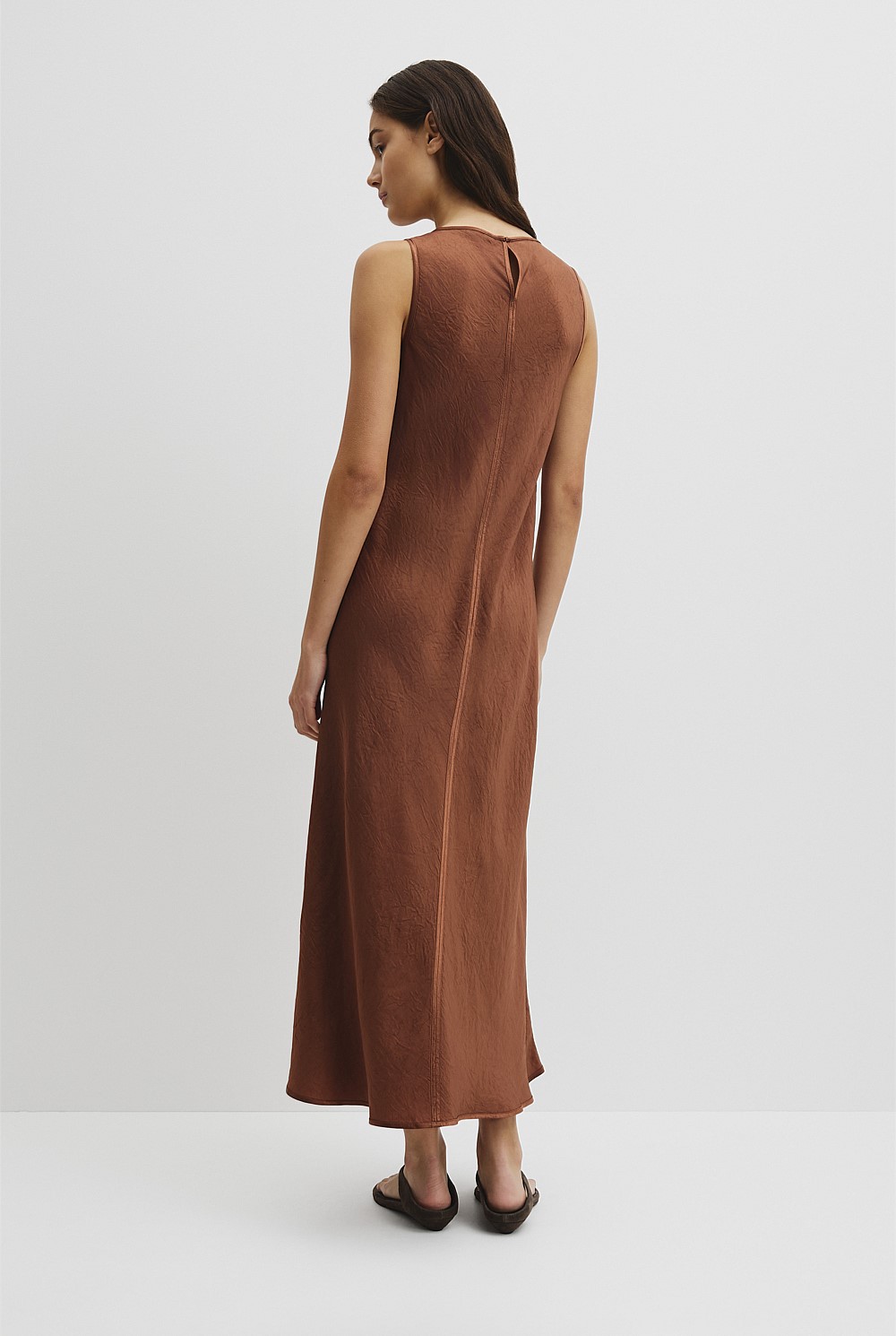 Boat Neck Bias Dress