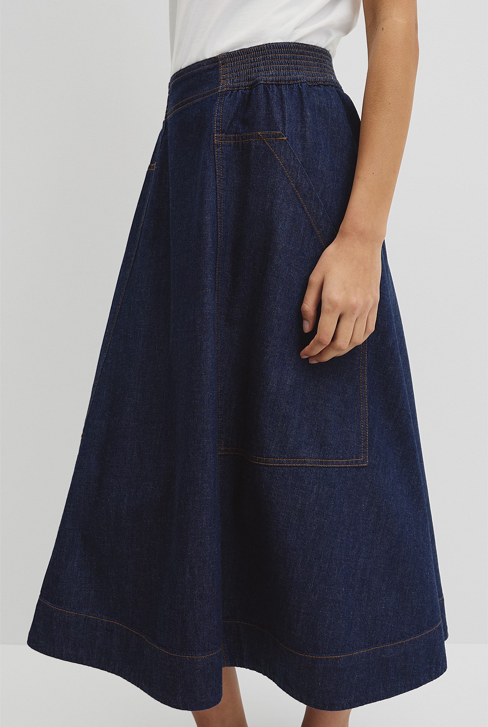 Soft Denim Cargo Skirt