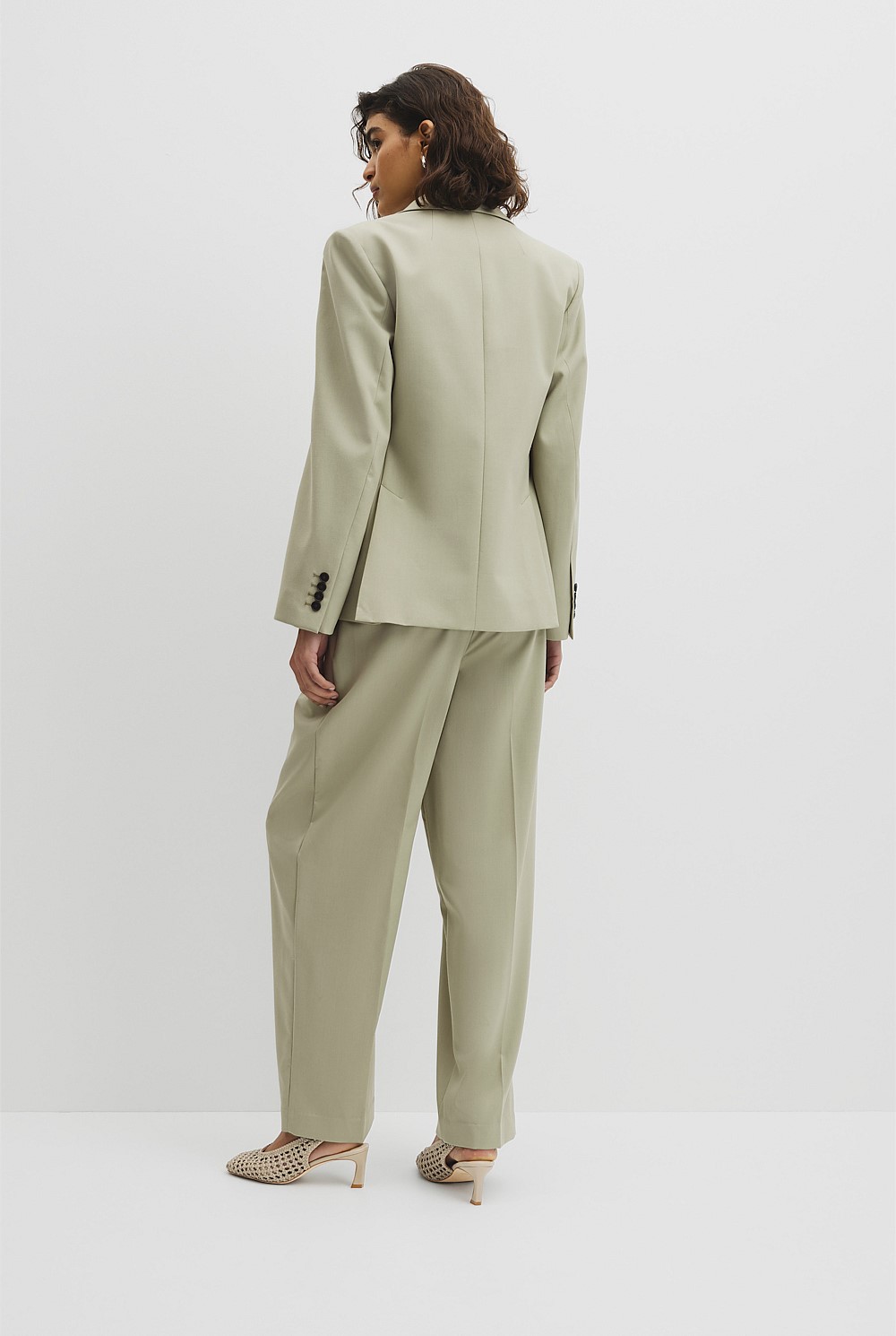 Wool Blend Wrap Blazer