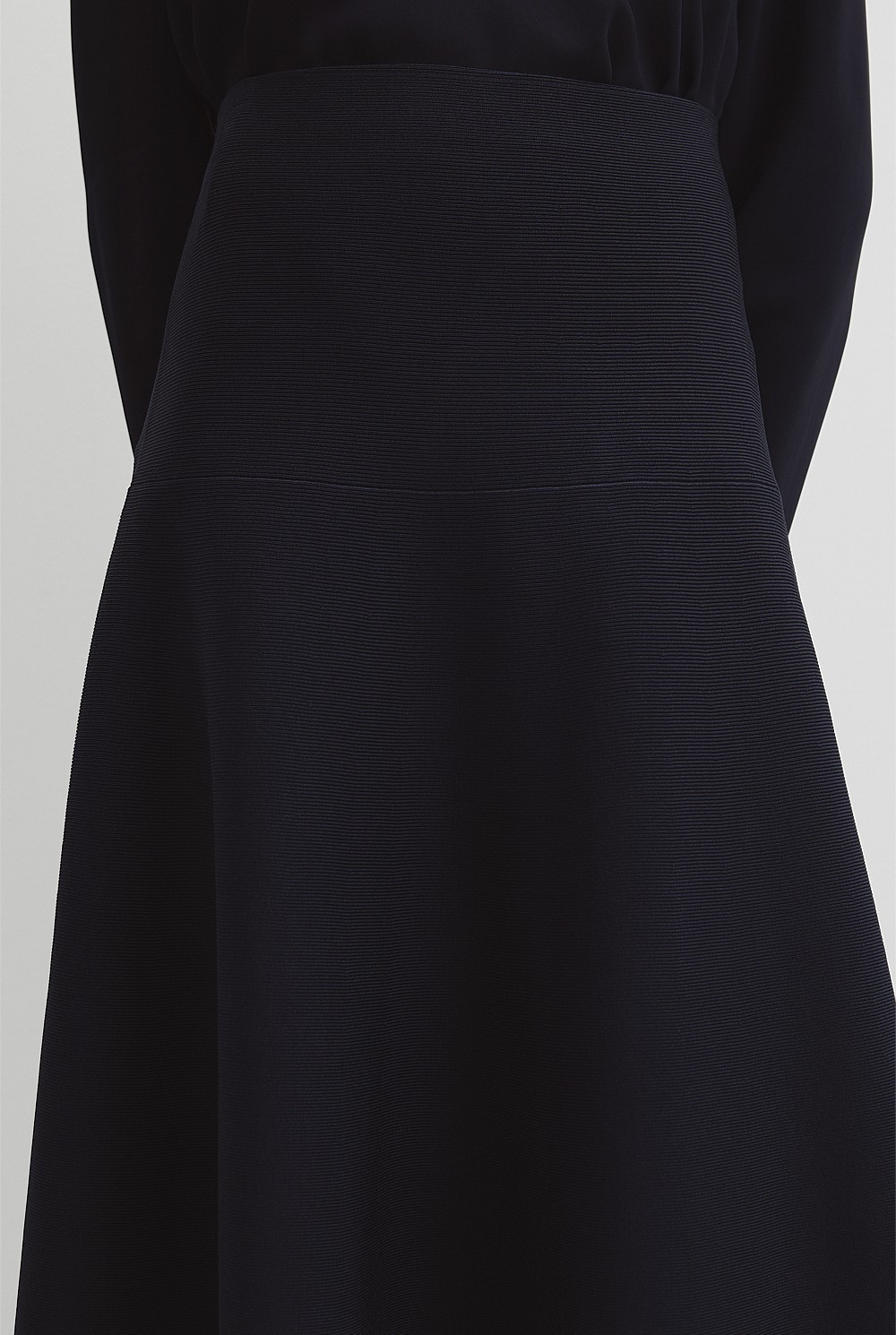 Fluted Knit Midi Skirt