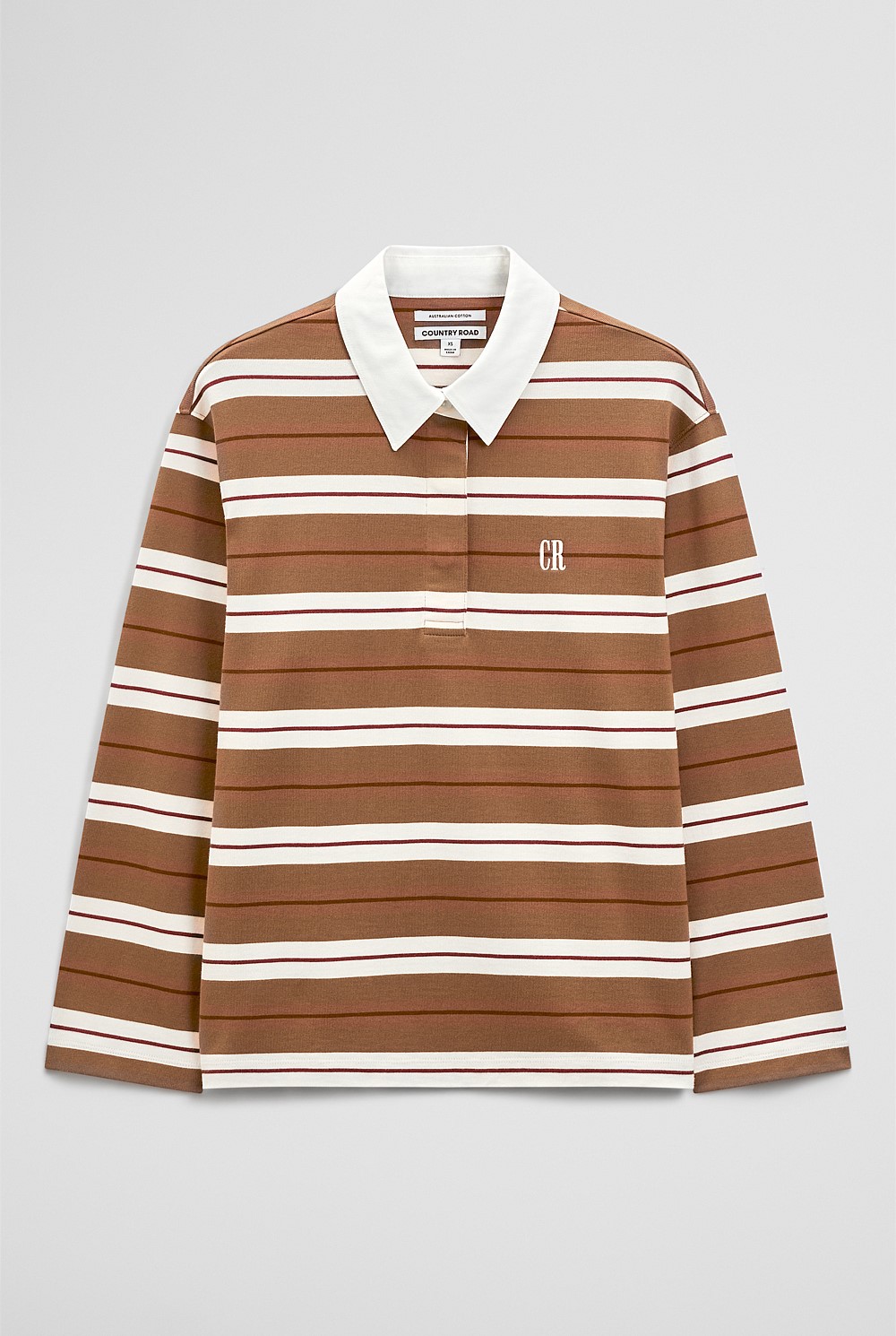 Australian Cotton Stripe Rugby Polo Sweat
