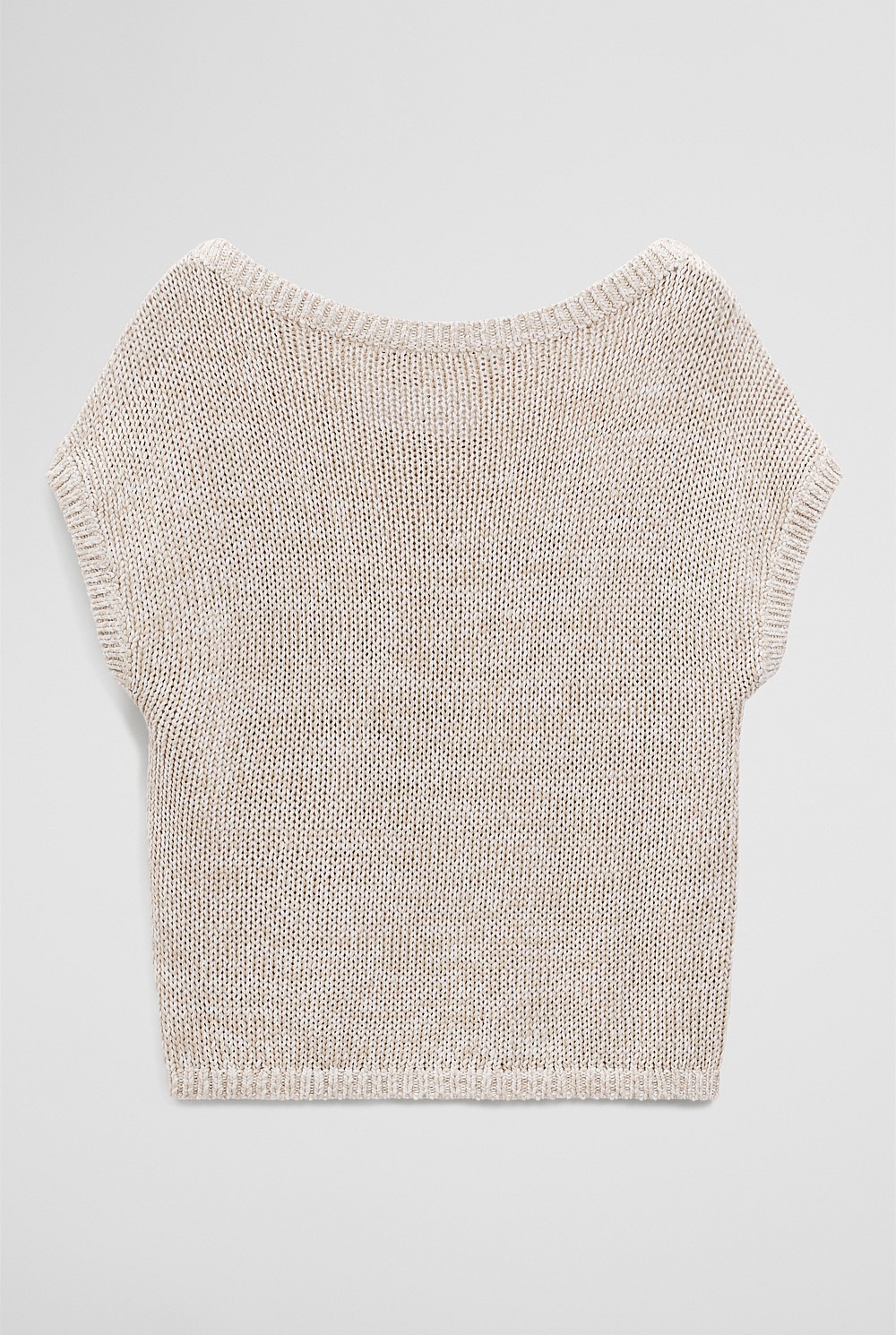 Organically Grown Cotton Asymmetric Tape Knit T-Shirt