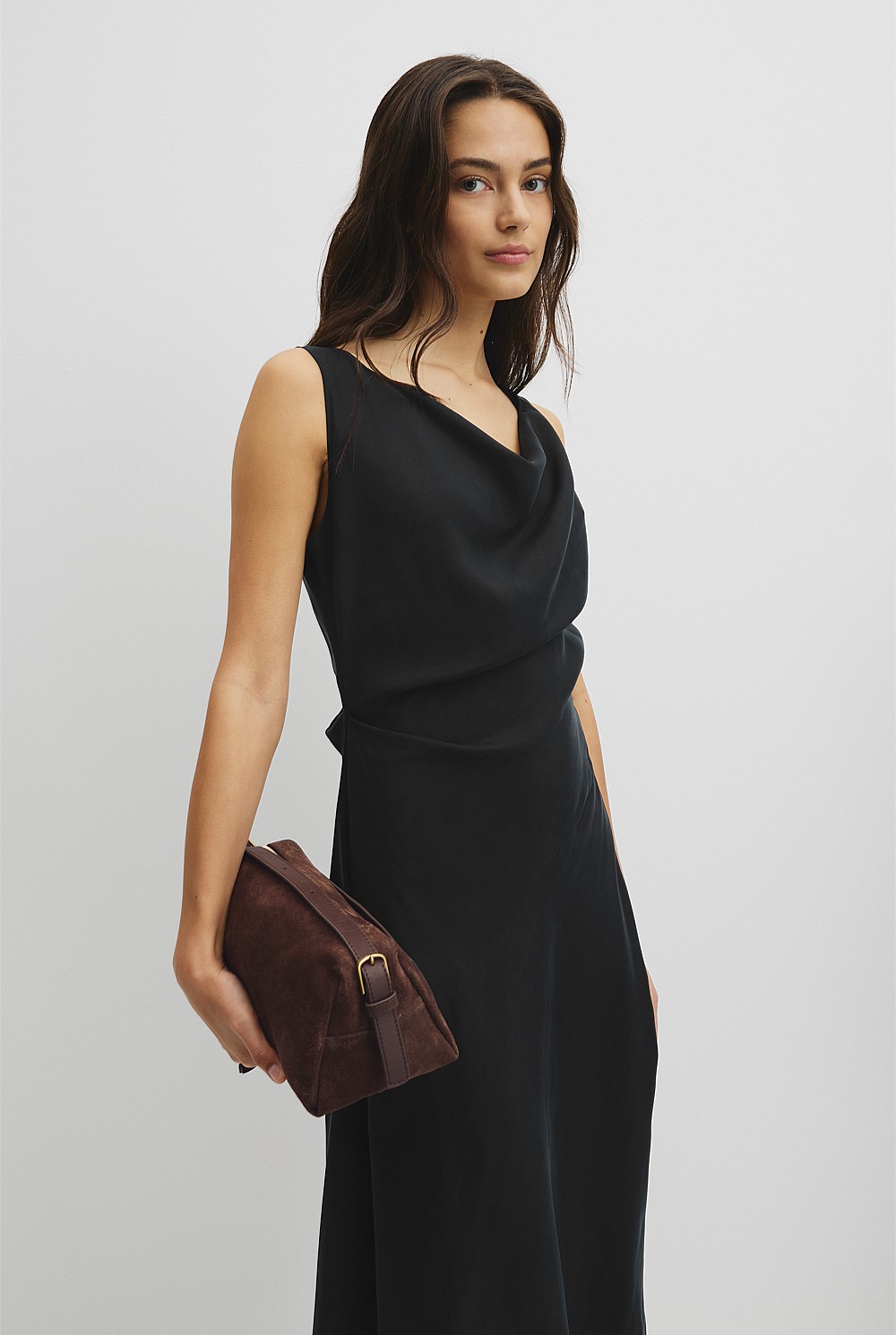 Cowl Neck Midi Dress