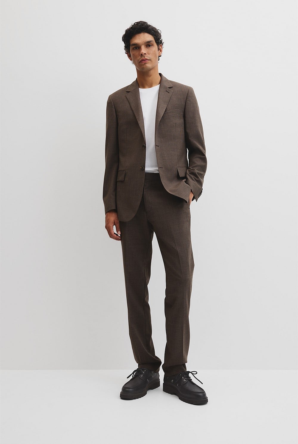 Regular Fit Wool Blend Houndstooth Jacket