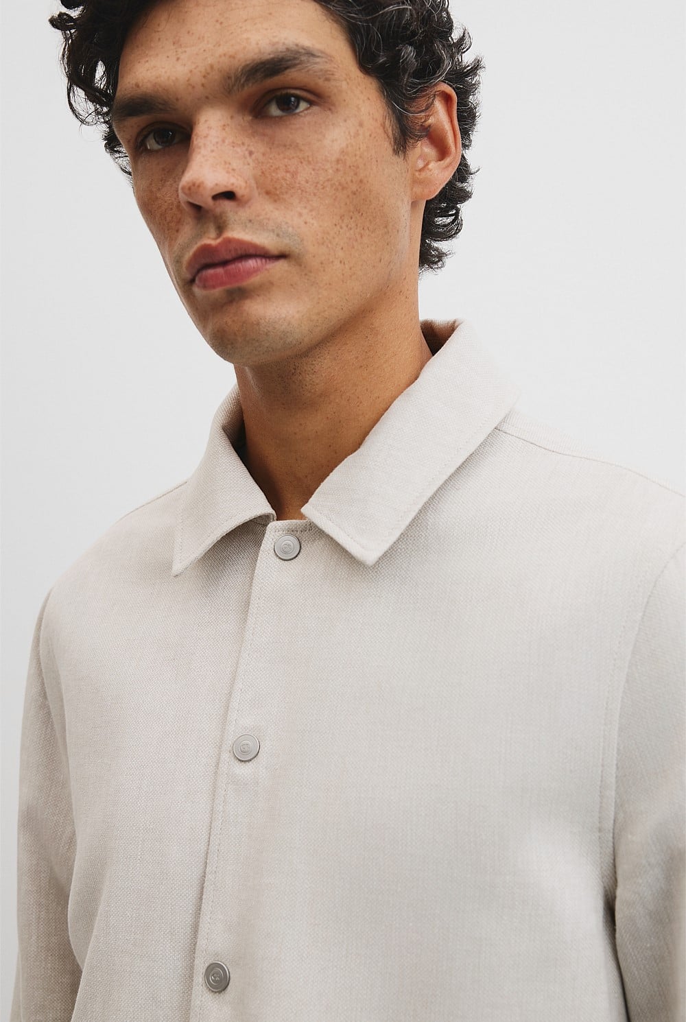 Lin Cut Out Blend Bttn Jacket