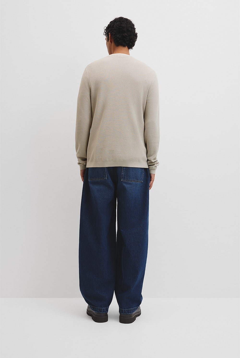 Australian Good Earth Cotton Pique Crew Neck Knit