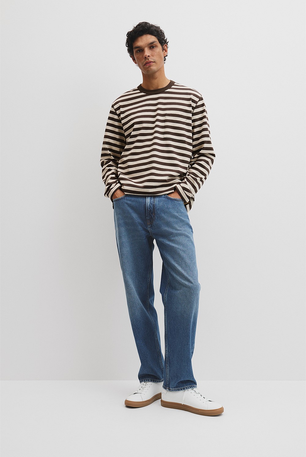 Australian Cotton Long Sleeve Stripe T-Shirt