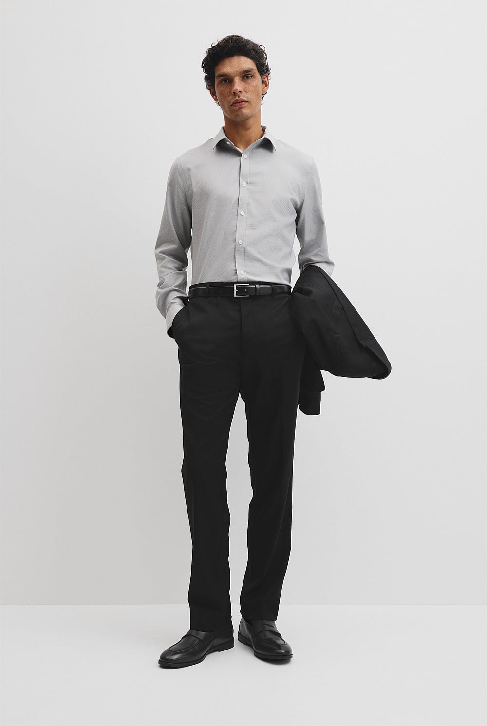 Slim Micro Houndstooth Travel Shirt