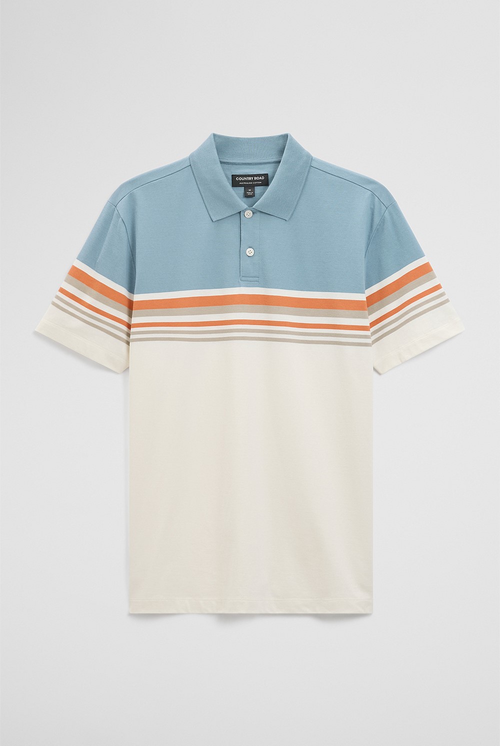 Australian Cotton Short Sleeve Engineered Button Polo