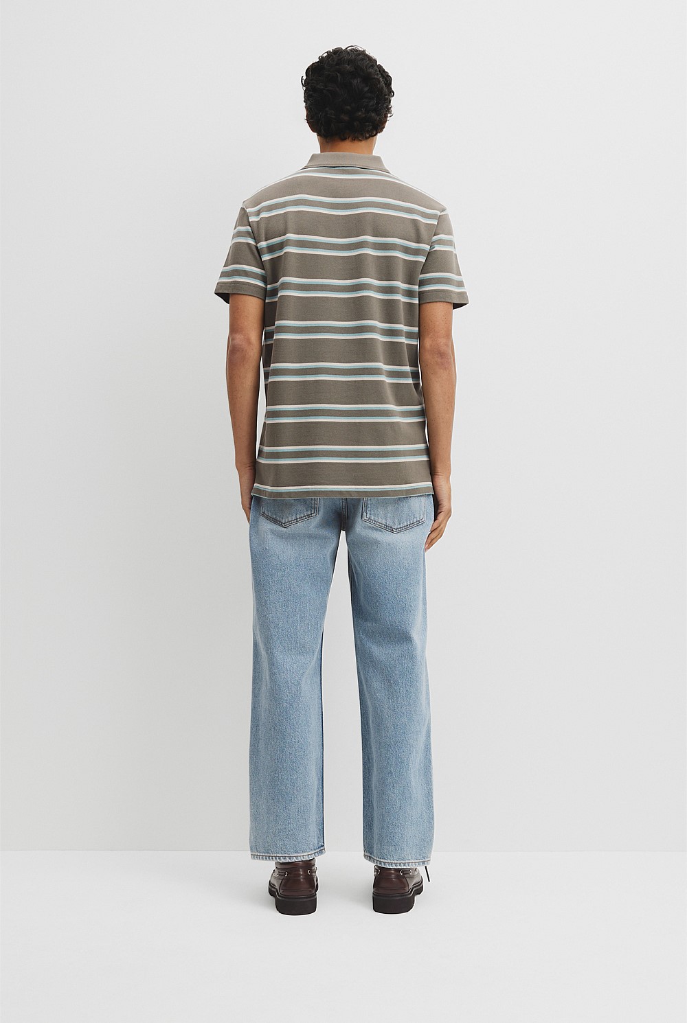 Australian Cotton Stripe Pique Polo