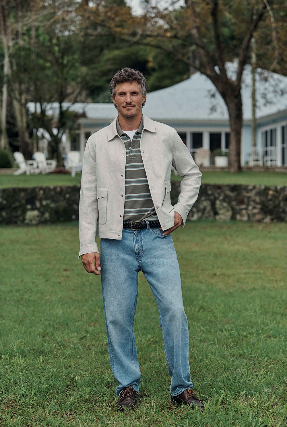 Australian Cotton Stripe Pique Polo