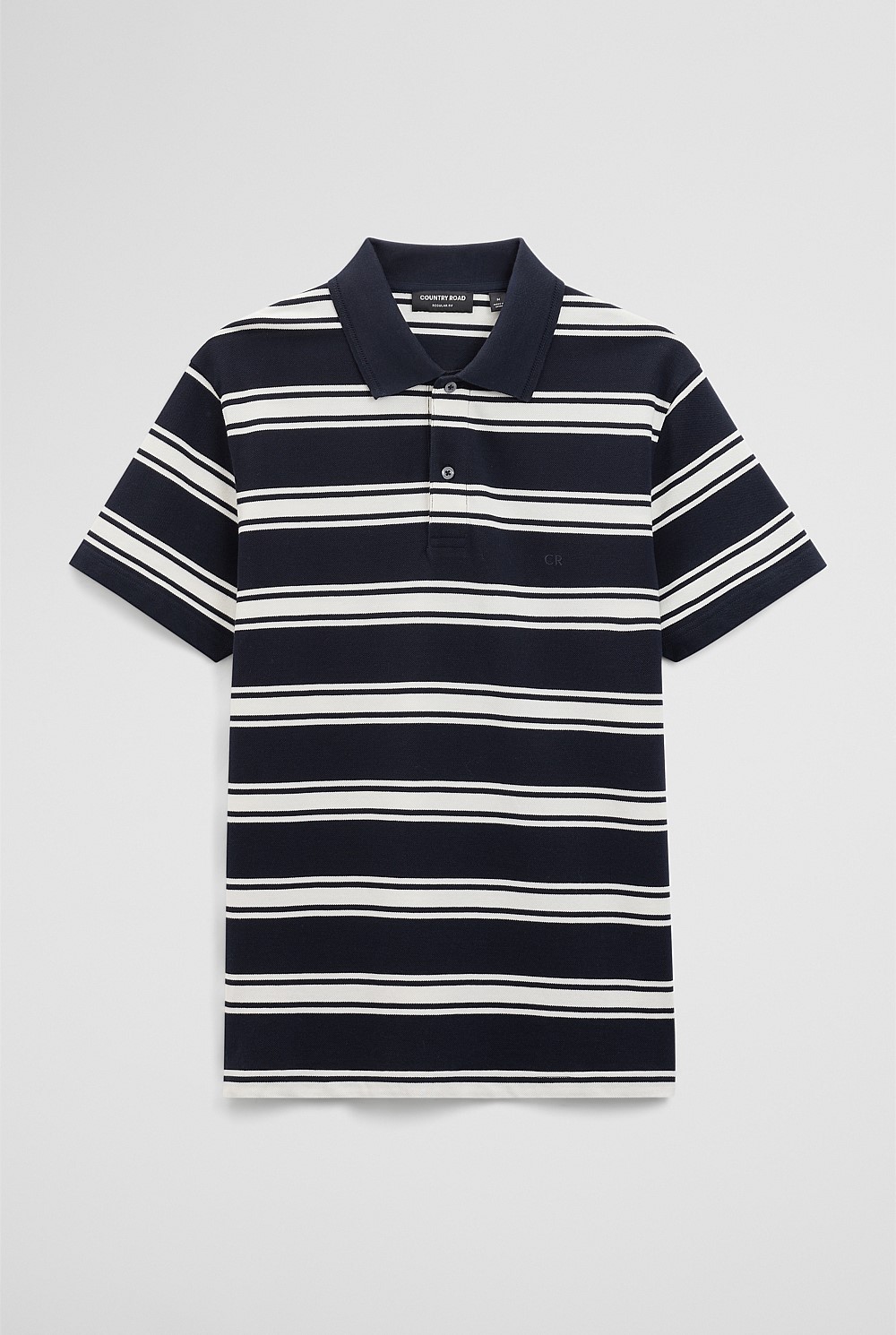 Australian Cotton Stripe Pique Polo