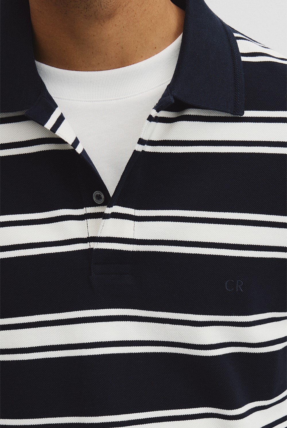 Australian Cotton Stripe Pique Polo