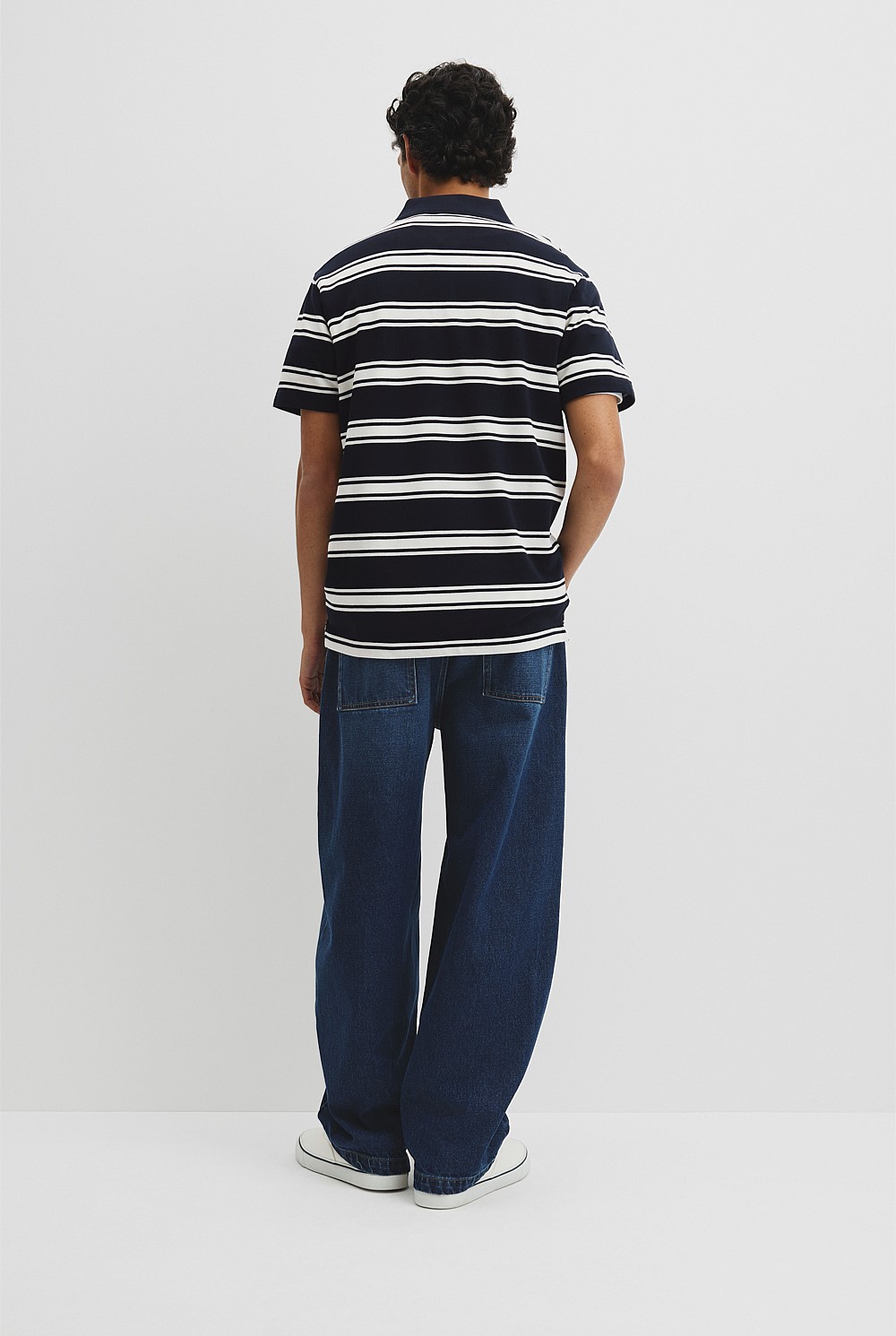 Australian Cotton Stripe Pique Polo