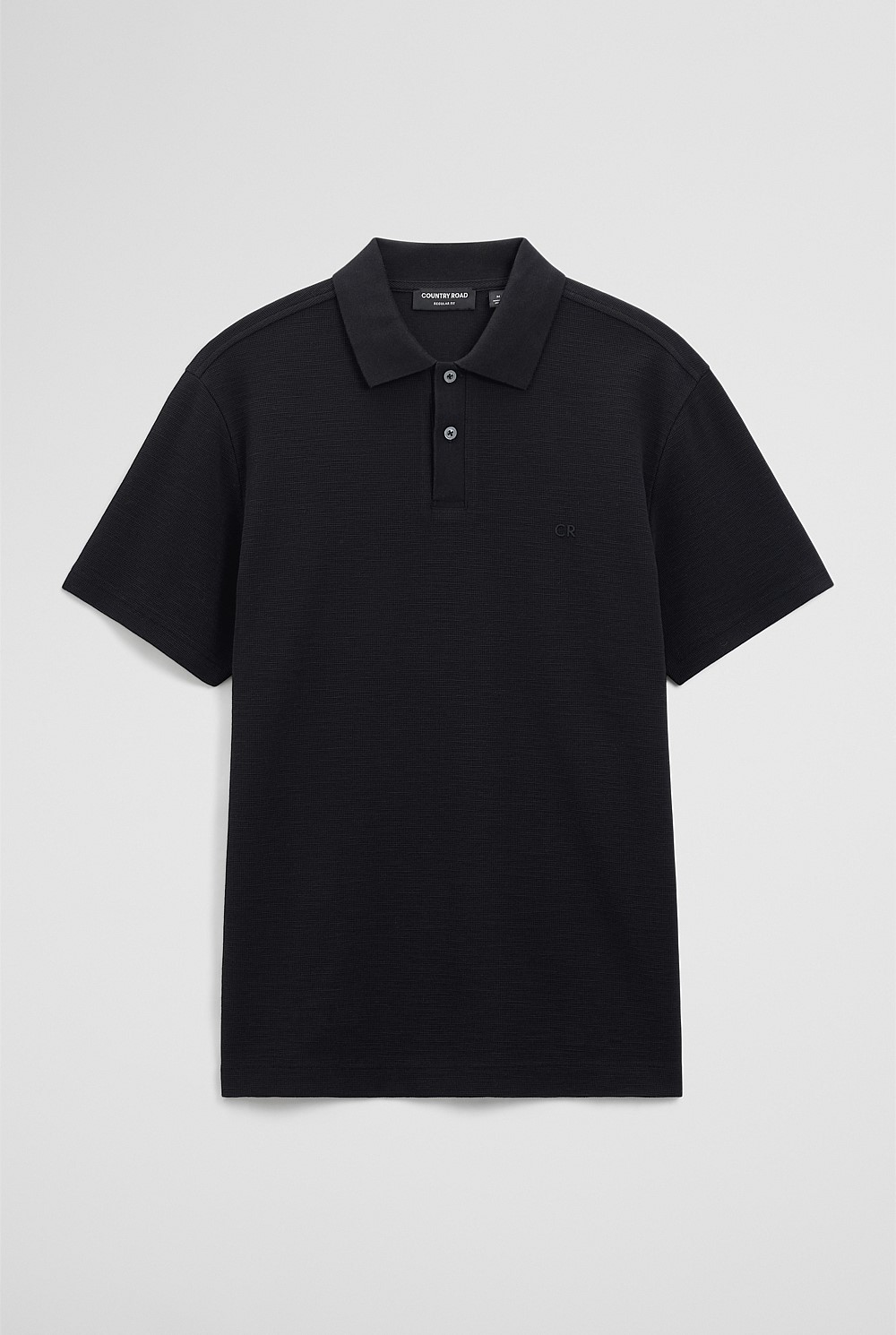 Short Sleeve Waffle Button Polo