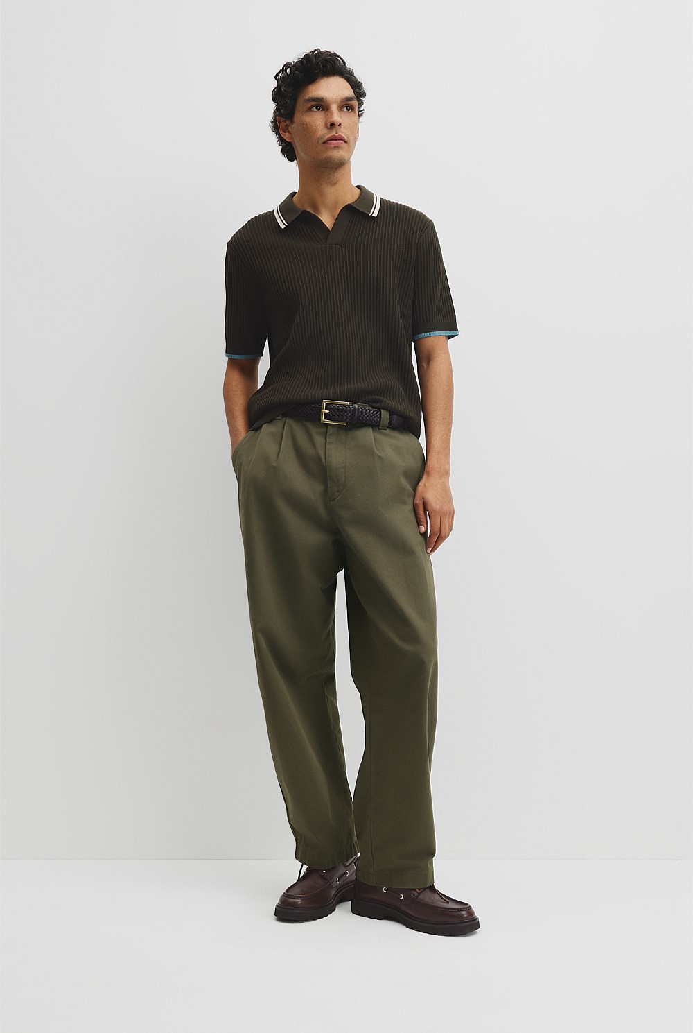 Australian Good Earth Cotton Tapered Trophy Polo