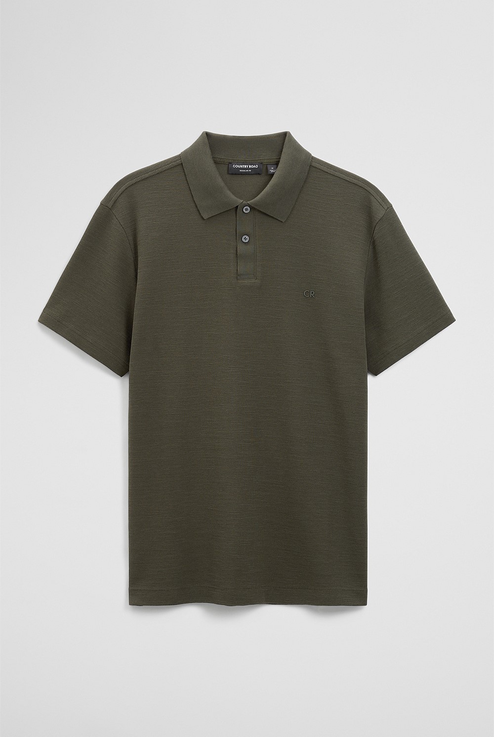 Short Sleeve Waffle Button Polo