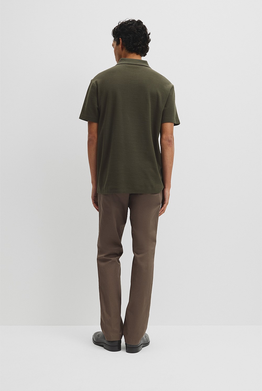 Short Sleeve Waffle Button Polo