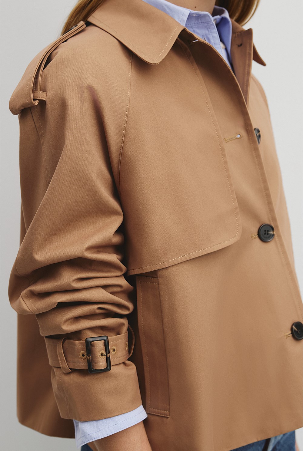 Crop Swing Trench Jacket