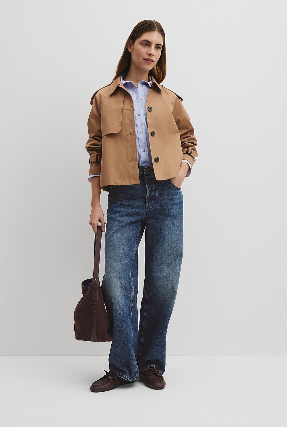 Crop Swing Trench Jacket