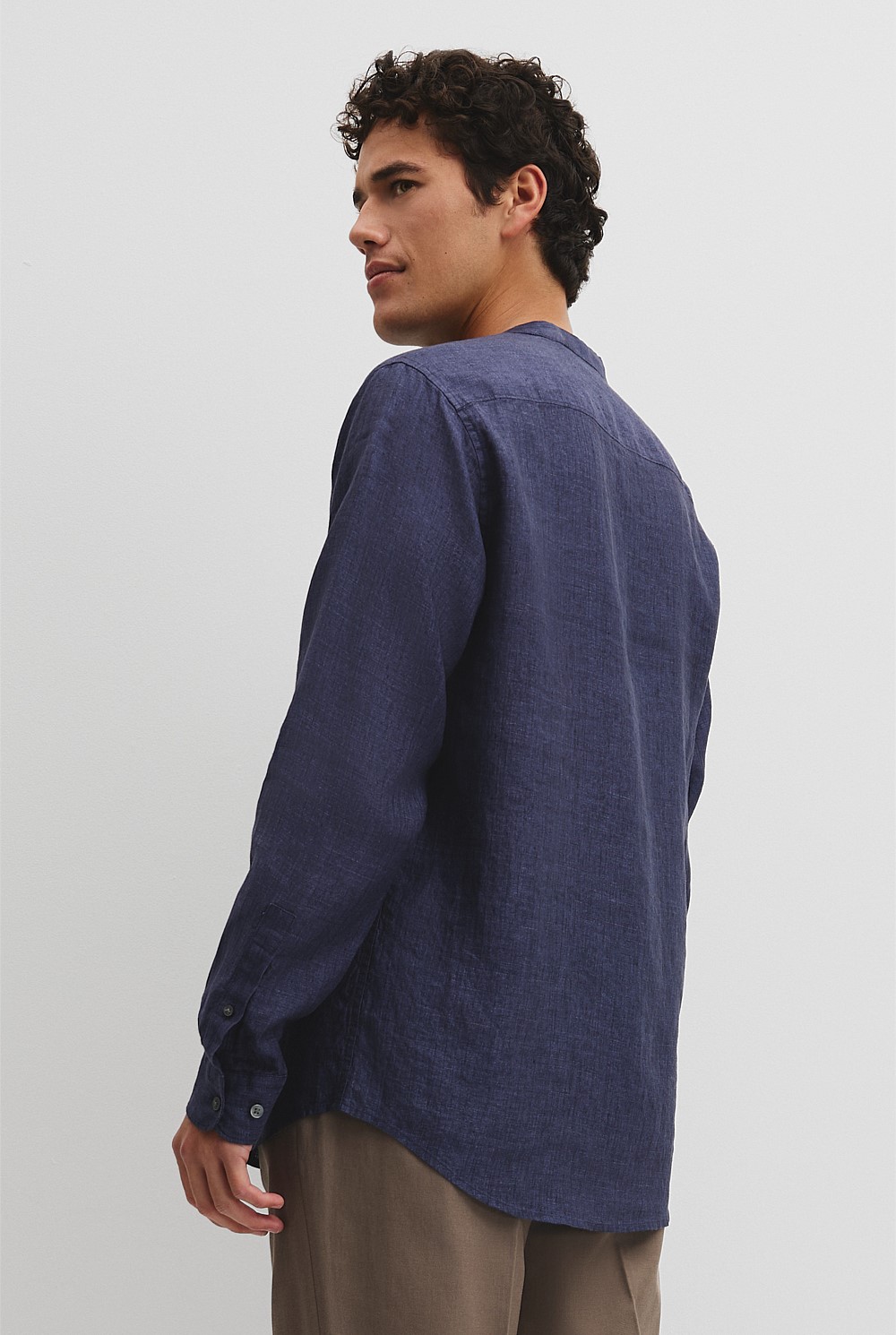 Regular Fit Delave Linen Standard Collar Shirt