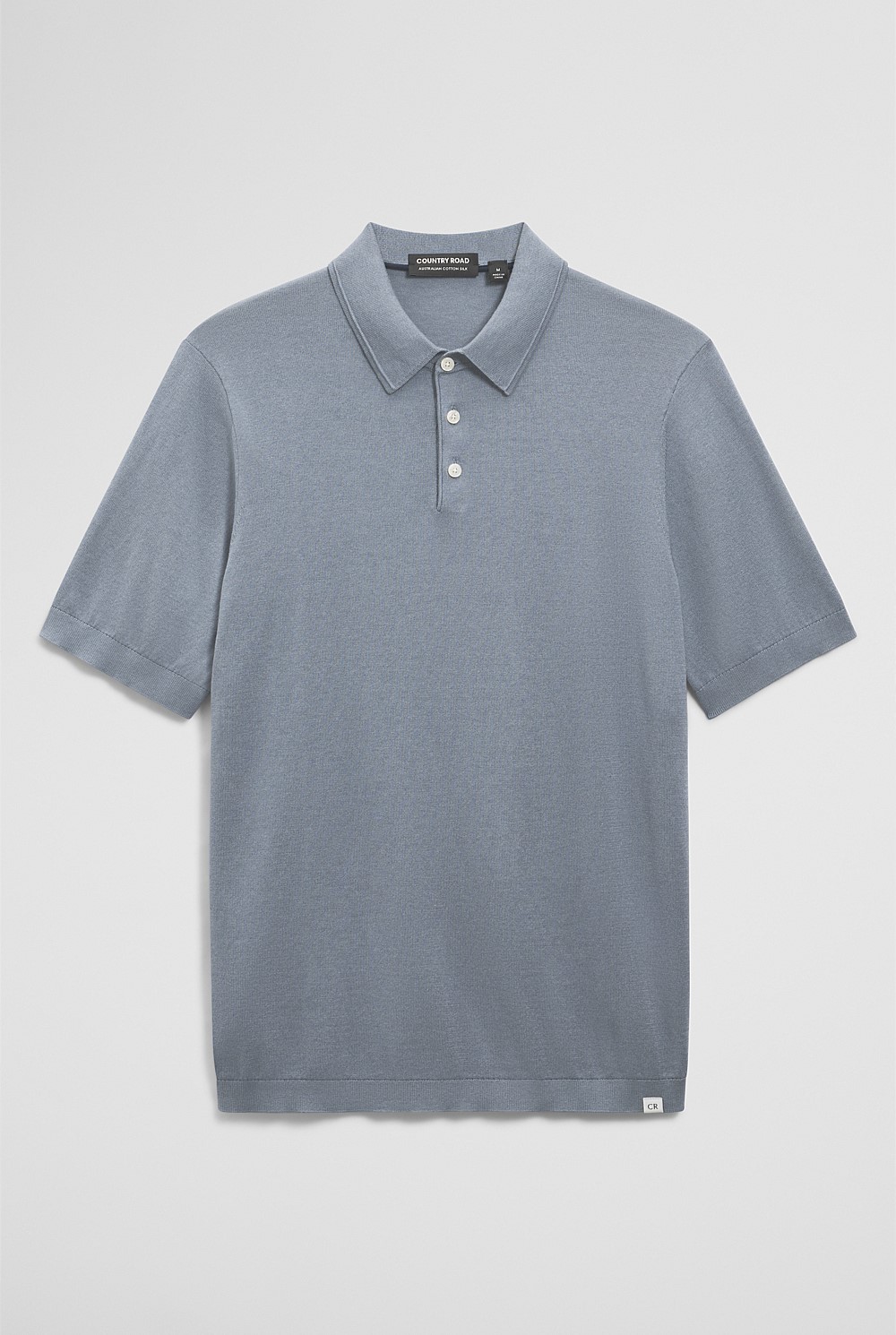 Australian Cotton Blend Silk Button Polo