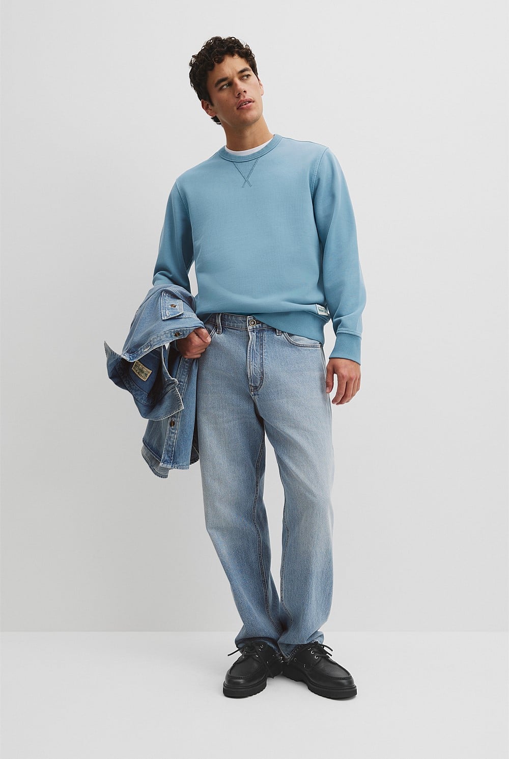 Australian Cotton Garment Dyed Workwear Crew Sweat