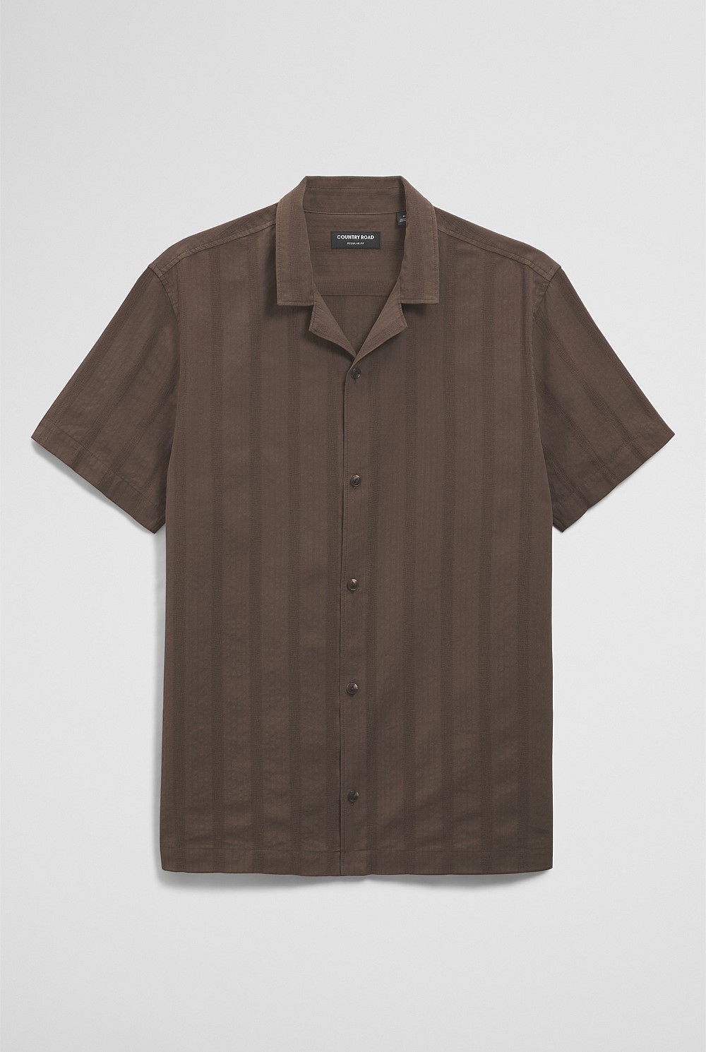 Regular Fit Short Sleeve Textured Stripe Shirt