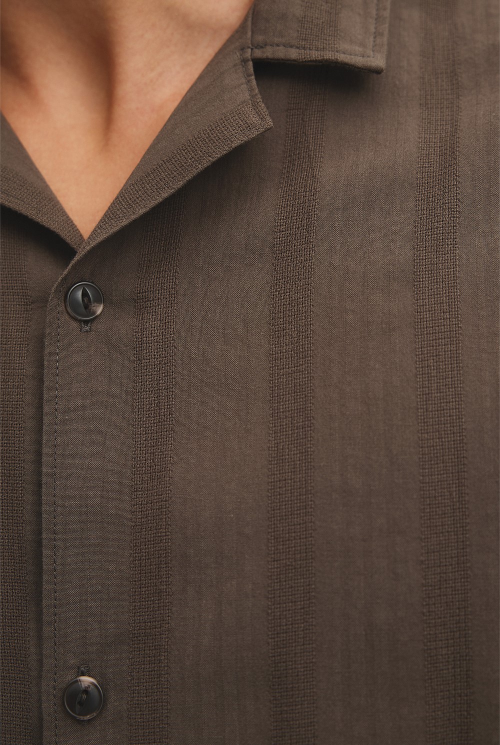 Regular Fit Short Sleeve Textured Stripe Shirt