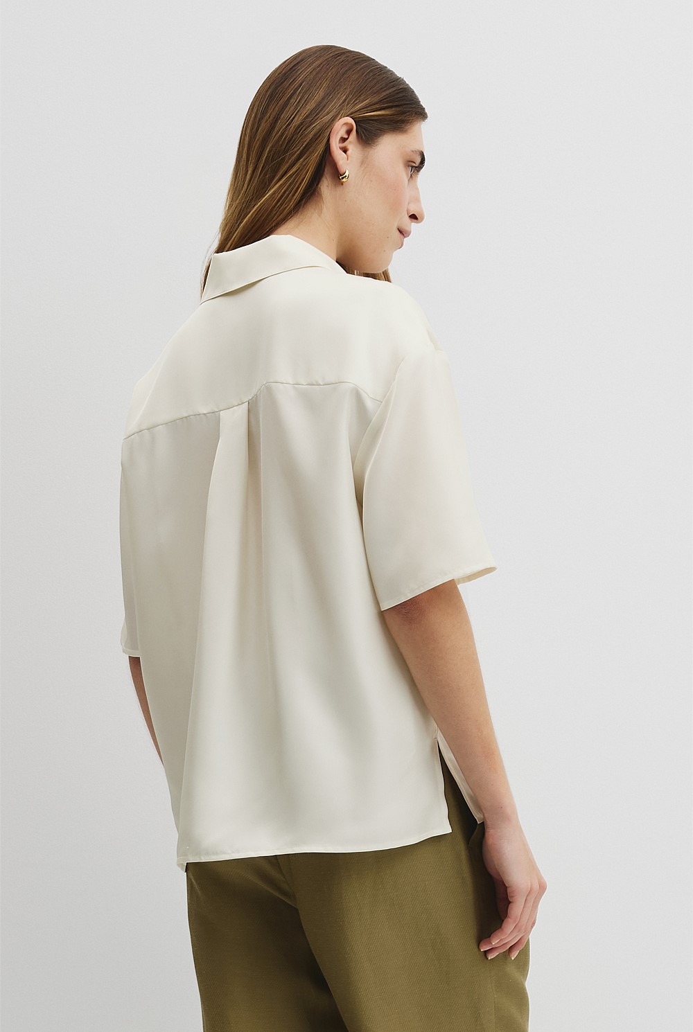 Short Sleeve Silk Shirt