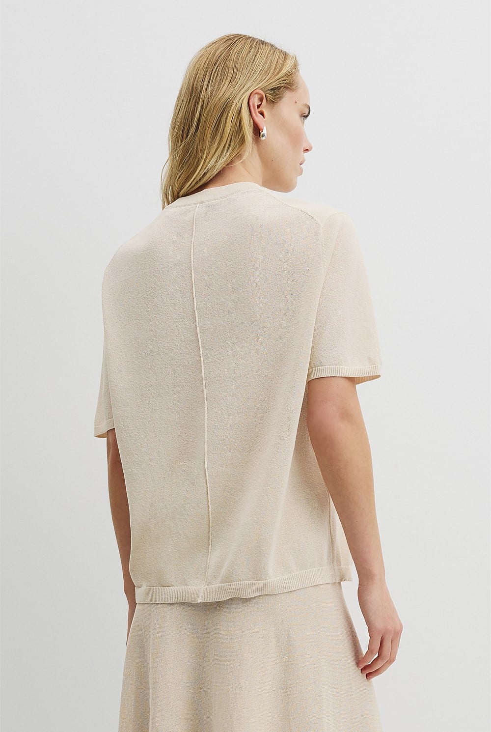 Fine Mesh Knit T-Shirt