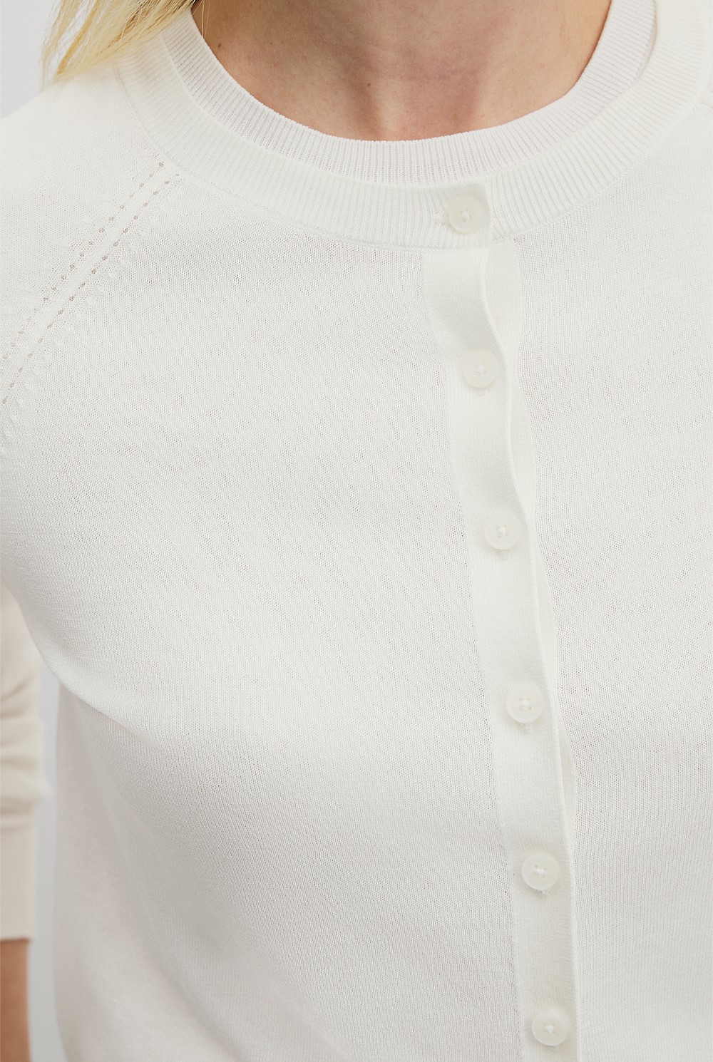 Pointelle Detail Cardigan