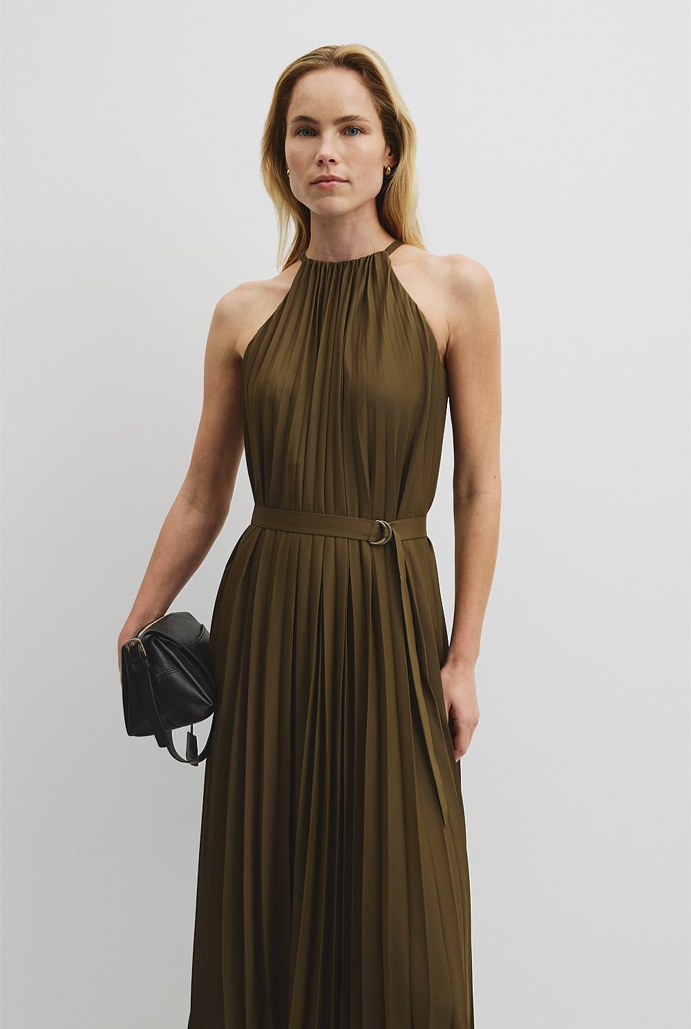 Pleat Midi Dress