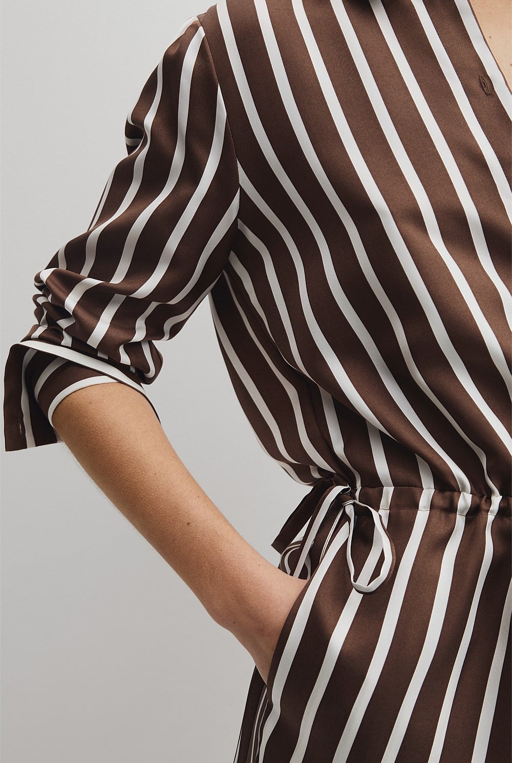 Stripe Gather Mini Dress