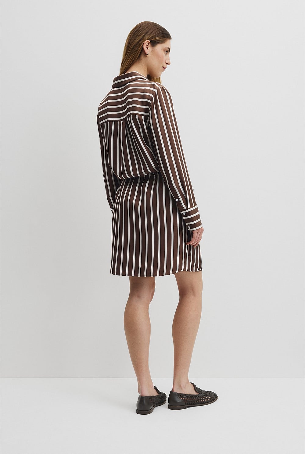 Stripe Gather Mini Dress