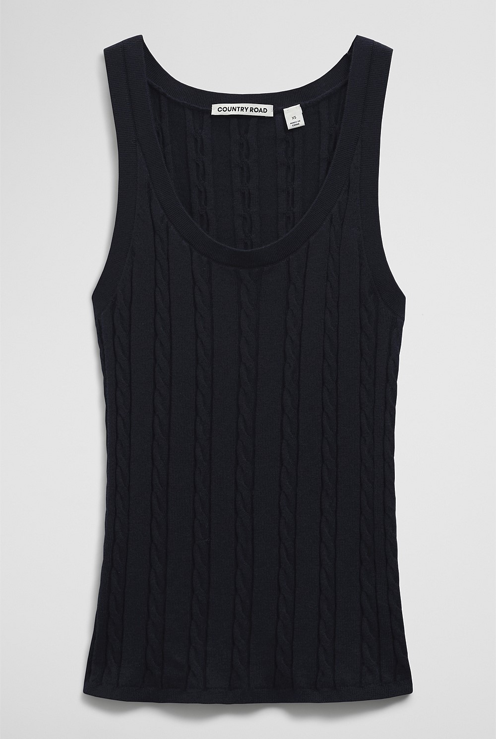 Organically Grown Cotton Blend Cable Knit Tank