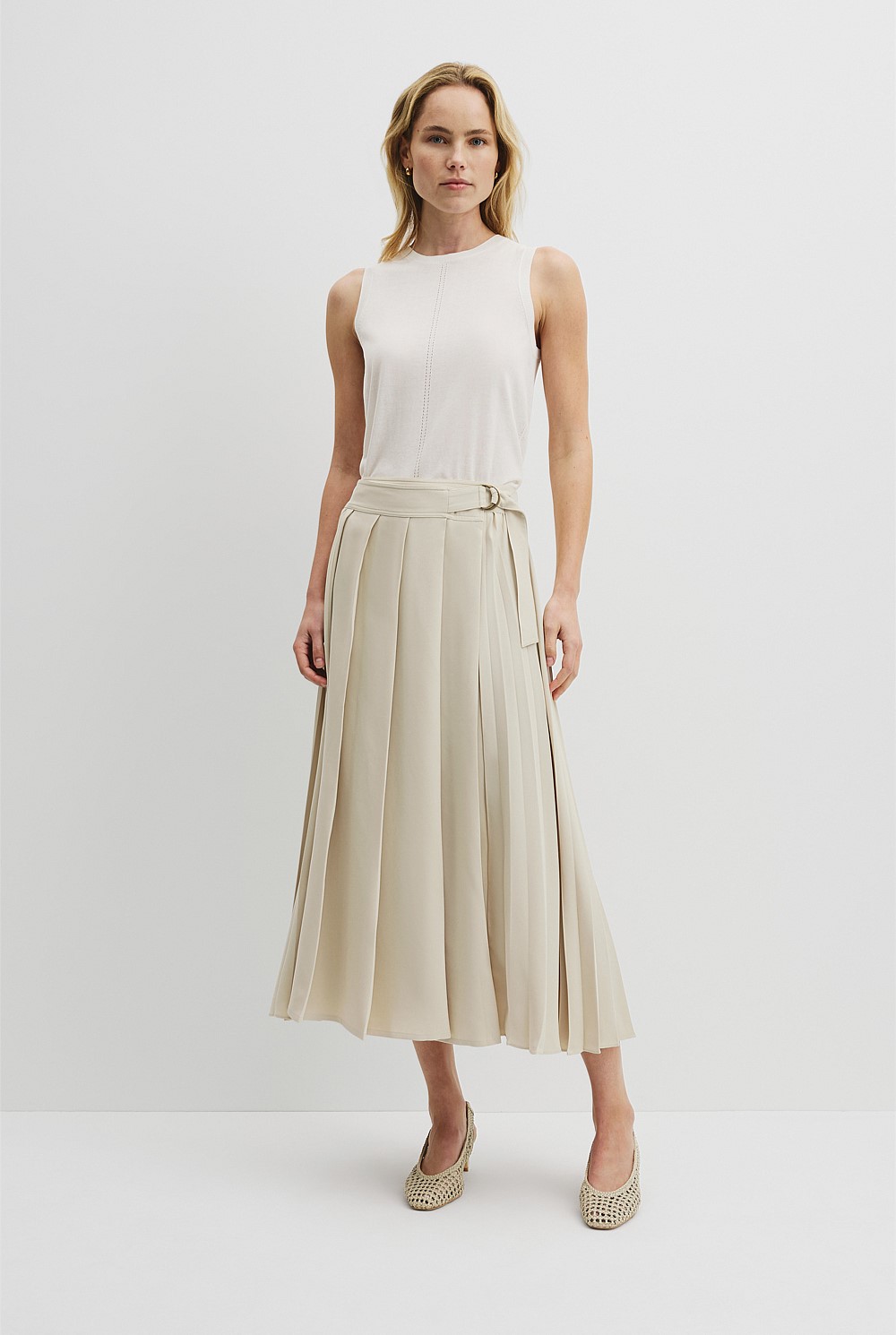 Pointelle Detail Neck Tank